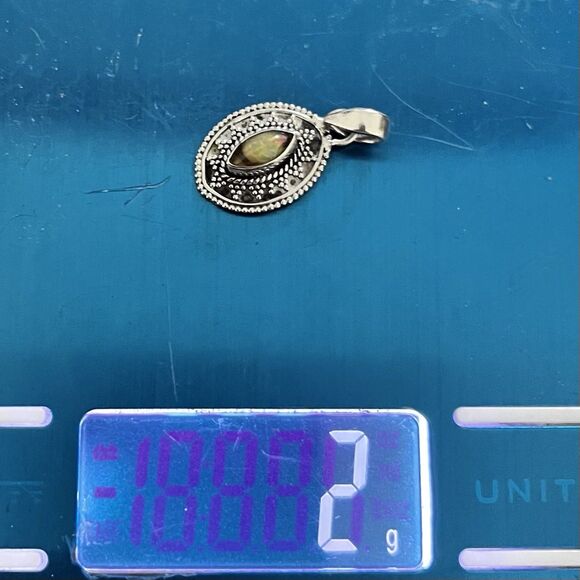 Handmade Sterling Silver Opal Pendant - Picture 8 of 8